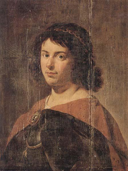 Jan van Bijlert Portait of a young man,half-length,wearing a breastplate and brooch,wearing a breastplate and brooch with the head of medusa,and the order of the gold